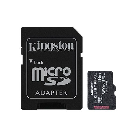 Kingston | UHS-I | 16 GB | microSDHC/SDXC Industrial Card | Flash memory class Class 10, UHS-I, U3, V30, A1 | SD Adapter